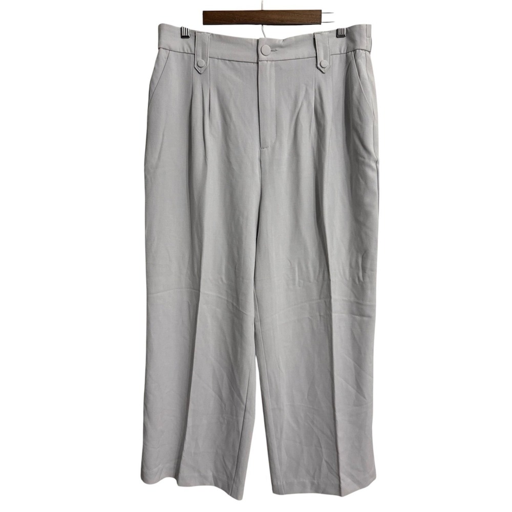 NWOT Haver & Blair London pants women's large gray chic minimalist wide trousers